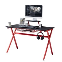 Γραφείο Gaming ArteLibre PETROSYS Μαύρο-Κόκκινο 120x60.5x90cm