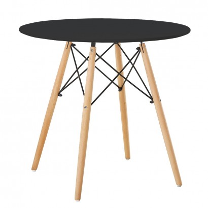 Τραπέζι ArteLibre RAPTOR Μαύρο MDF-Ξύλο Φ80x74cm