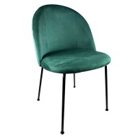 Καρέκλα Τραπεζαρίας ArteLibre TROUTMAN Κυπαρισσί-Μαύρο Βελούδο-Μέταλλο 58x50x80cm