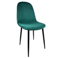 Καρέκλα Τραπεζαρίας ArteLibre TOUKAN Κυπαρισσί-Μαύρο Βελούδο-Μέταλλο 53x44x86cm