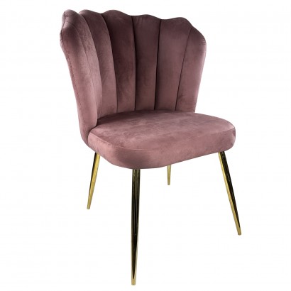 Καρέκλα Τραπεζαρίας ArteLibre ROCKAWAY Σάπιο Μήλο Βελούδο-Μέταλλο 48x48x85cm