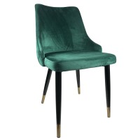 Καρέκλα Τραπεζαρίας ArteLibre QUEENS Κυπαρισσί-Μαύρο Βελούδο-Μέταλλο 51x58x83cm