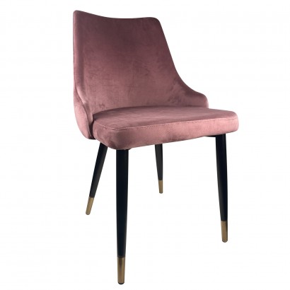 Καρέκλα Τραπεζαρίας ArteLibre QUEENS Σάπιο Μήλο-Μαύρο Βελούδο-Μέταλλο 51x58x83cm