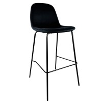 Σκαμπό Bar ArteLibre BROOKLYN Μαύρο Βελούδο-Μέταλλο 47x51x96cm