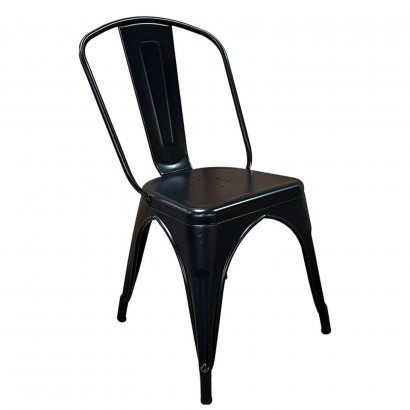 Καρέκλα ArteLibre Βιομηχανικού Τύπου Vintage TOLIKO Μαύρο Ματ Μέταλλο 44x49x84cm