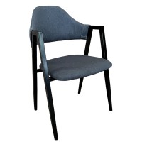 Καρέκλα Τραπεζαρίας ArteLibre SOLANA Γκρι-Μαύρο Ύφασμα-Μέταλλο 51x51x81cm
