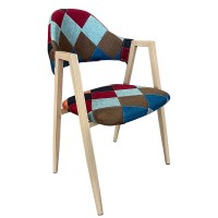 Καρέκλα Τραπεζαρίας ArteLibre SOLANA Patchwork Ύφασμα-Μέταλλο 51x51x81cm