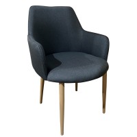 Καρέκλα Τραπεζαρίας ArteLibre LUZIA Γκρι-Φυσικό Ύφασμα-Μέταλλο 57x60x78cm