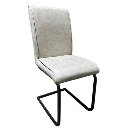 Καρέκλα Τραπεζαρίας ArteLibre ESTRELLA Μπεζ-Μαύρο PU-Μέταλλο 43x56x95cm