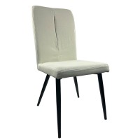 Καρέκλα Τραπεζαρίας ArteLibre FANDANGO Μπεζ-Μαύρο Ύφασμα-Μέταλλο 43x56x97cm