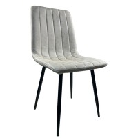 Καρέκλα Τραπεζαρίας ArteLibre YUCARIA Μπεζ-Μαύρο PU-Μέταλλο 44x55x86cm