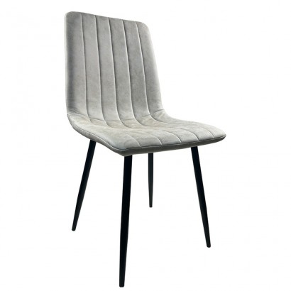 Καρέκλα Τραπεζαρίας ArteLibre YUCARIA Μπεζ-Μαύρο PU-Μέταλλο 44x55x86cm