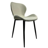 Καρέκλα Τραπεζαρίας ArteLibre RIOJA Sand-Μαύρο Ύφασμα-Μέταλλο 46x50x80cm