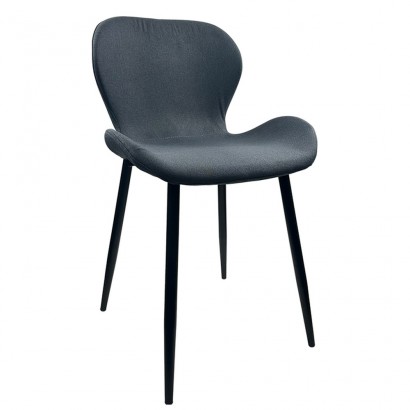 Καρέκλα Τραπεζαρίας ArteLibre RIOJA Γκρι-Μαύρο Ύφασμα-Μέταλλο 46x50x80cm