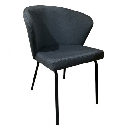 Καρέκλα Τραπεζαρίας ArteLibre JACARANDA Γκρι-Μαύρο Ύφασμα-Μέταλλο 56x56x76cm