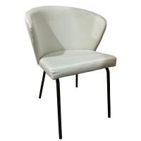 Καρέκλα Τραπεζαρίας ArteLibre JACARANDA Μπεζ-Μαύρο Ύφασμα-Μέταλλο 56x56x76cm