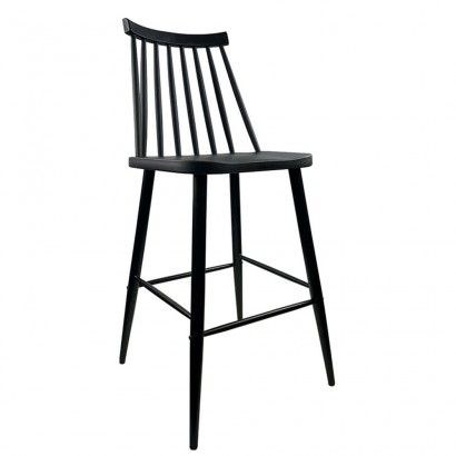 Σκαμπό Bar ArteLibre MARANTA Μαύρο PP-Μέταλλο 45x46x97cm