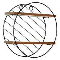 Ράφι Τοίχου ArteLibre SARNO Μαύρο-Καφέ MDF-Μέταλλο Φ30x11cm