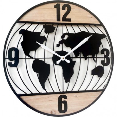 Ρολόι Τοίχου ArteLibre Ξύλο-Μέταλλο Φ60x4cm
