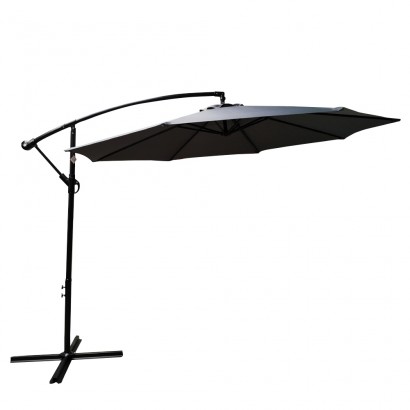 Ομπρέλα Κήπου ArteLibre Κρεμαστή ISLAY Γκρι-Μαύρο Μέταλλο-Ύφασμα Φ3x2.45m