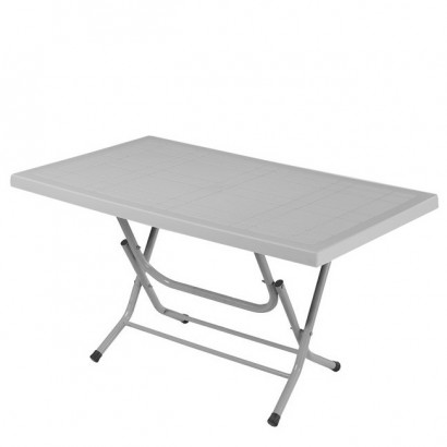 Τραπέζι ArteLibre Eco Πτυσσόμενο Ανοιχτό Γκρι Πλαστικό-Μέταλλο 70x120x75cm