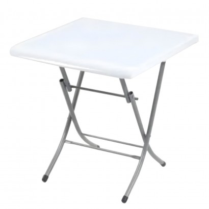 Τραπέζι Κήπου Πτυσσόμενο Λευκό Μέταλλο-Πλαστικό 80x80x75cm