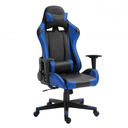 Καρέκλα Γραφείου ArteLibre Gaming NAVAN Μπλε-Μαύρο PVC 68x53x122-131cm Καρέκλα Γραφείου ArteLibre Gaming NAVAN Μπλε-Μαύρο PVC 68x53x122-131cm