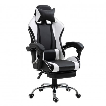 Καρέκλα Γραφείου ArteLibre Gaming BRAY Λευκό-Μαύρο PVC 67x50x120-127cm