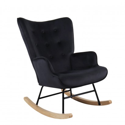 Πολυθρόνα Κουνιστή ArteLibre DARIA Μαύρο Βελούδο-Μέταλλο-Ξύλο 85x69x90cm Πολυθρόνα Κουνιστή ArteLibre DARIA Μαύρο Βελούδο-Μέταλλο-Ξύλο 85x69x90cm