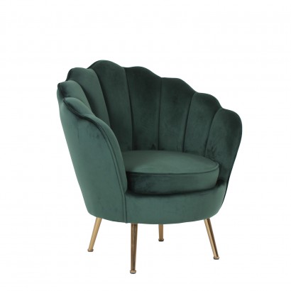 Πολυθρόνα ArteLibre FLORIAN Πράσινο Βελούδο-Μέταλλο-Ξύλο 74x80x75cm