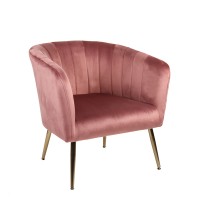Πολυθρόνα ArteLibre TIANA Σάπιο Μήλο Βελούδο-Ξύλο 52x82x76cm