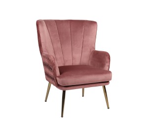 Πολυθρόνα ArteLibre KOLDENREE Σάπιο Μήλο Βελούδο-Μέταλλο-Ξύλο 74x72x91cm