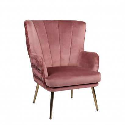 Πολυθρόνα ArteLibre KOLDENREE Σάπιο Μήλο Βελούδο-Μέταλλο-Ξύλο 74x72x91cm