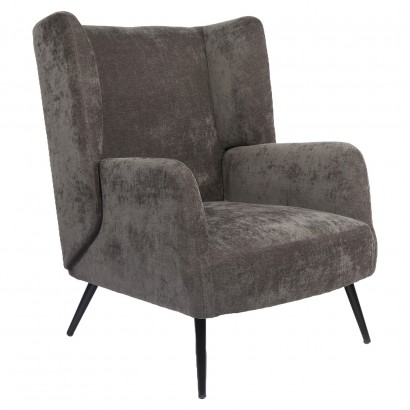 Πολυθρόνα ArteLibre NORA Γκρι Ύφασμα-Μέταλλο 100x80x89cm