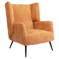 Πολυθρόνα ArteLibre NORA Πορτοκαλί Ύφασμα-Μέταλλο 100x80x89cm