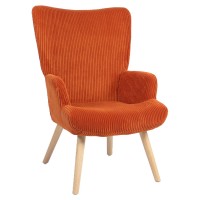 Πολυθρόνα ArteLibre LIRA Σάπιο Μήλο Ύφασμα Κοτλέ-Ξύλο 94.5x64x70.5cm