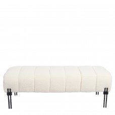 Παγκάκι Ottoman ArteLibre KUBO Λευκό Ύφασμα Teddy-Μέταλλο 40x116.5x50cm Παγκάκι Ottoman ArteLibre KUBO Λευκό Ύφασμα Teddy-Μέταλλο 40x116.5x50cm