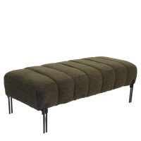 Παγκάκι Ottoman ArteLibre KUBO Πράσινο Ύφασμα Teddy-Μέταλλο 40x116.5x50cm