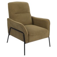 Πολυθρόνα ArteLibre ELAN Πράσινο Ύφασμα Κοτλέ-Μέταλλο 94x77x82cm