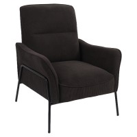 Πολυθρόνα ArteLibre ELAN Μαύρο Ύφασμα Κοτλέ-Μέταλλο 94x77x82cm