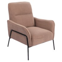 Πολυθρόνα ArteLibre ELAN Taupe Ύφασμα Κοτλέ-Μέταλλο 94x77x82cm