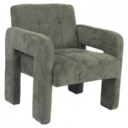 Πολυθρόνα ArteLibre VELORA Πράσινο Ύφασμα-Ξύλο 75x68x69cm