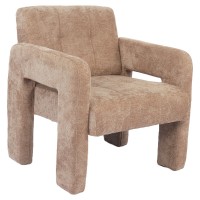 Πολυθρόνα ArteLibre VELORA Μπεζ Ύφασμα-Ξύλο 75x68x69cm