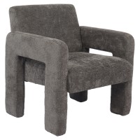 Πολυθρόνα ArteLibre VELORA Γκρι Ανοιχτό Ύφασμα-Ξύλο 75x68x69cm