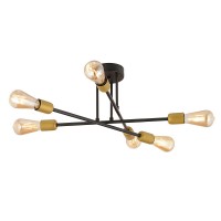Φωτιστικό Κρεμαστό ArteLibre OCTO Πολύφωτο Μαύρο-Χρυσό Μέταλλο 55x23cm