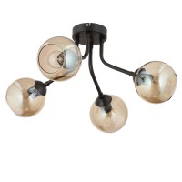 Φωτιστικό Κρεμαστό ArteLibre DAV Πολύφωτο Μαύρο Μέταλλο-Γυαλί 66x32cm