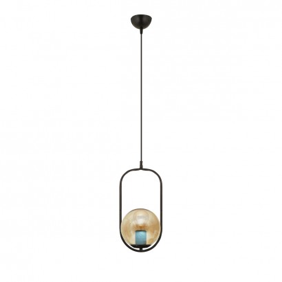 Φωτιστικό Κρεμαστό ArteLibre LORN Μαύρο-Μελί Μέταλλο-Γυαλί 17x105cm