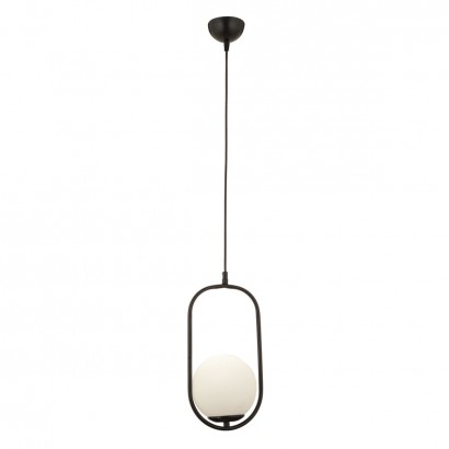 Φωτιστικό Κρεμαστό ArteLibre LORN Μαύρο-Λευκό Μέταλλο-Γυαλί 17x100cm