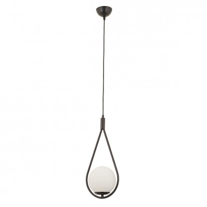 Φωτιστικό Κρεμαστό ArteLibre MIRZ Μαύρο-Λευκό Μέταλλο-Γυαλί 20x101cm