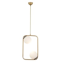 Φωτιστικό Κρεμαστό ArteLibre DRE Αντικέ-Λευκό Μέταλλο-Γυαλί 40x90cm